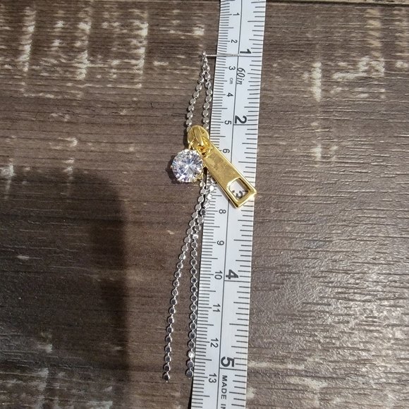 Yeslady zipper earrings punk and rhinestone long chain dangle earrings ✨️ - Picture 4 of 4